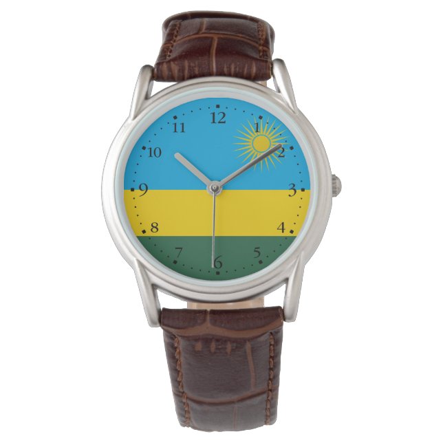 Reloj De Pulsera Bandera de Ruanda (Anverso)