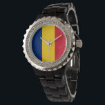 Reloj De Pulsera Bandera de Rumania<br><div class="desc">¡Un regalo ideal para todos los patriotas de su país!</div>
