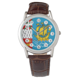 Reloj De Pulsera Bandera de Saint Pierre y Miquelon