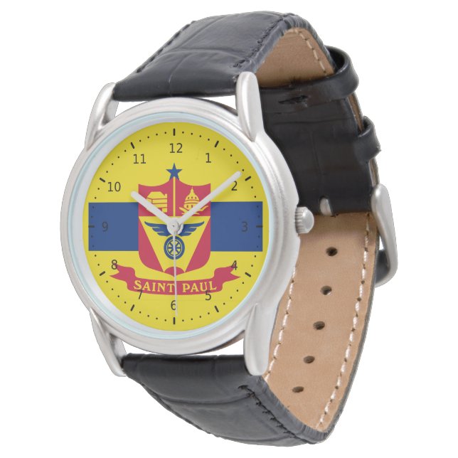 Reloj De Pulsera Bandera de San Pablo, Minnesota (Angular)