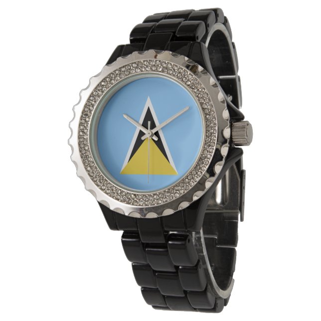 Reloj De Pulsera Bandera de Santa Lucía (Angular)
