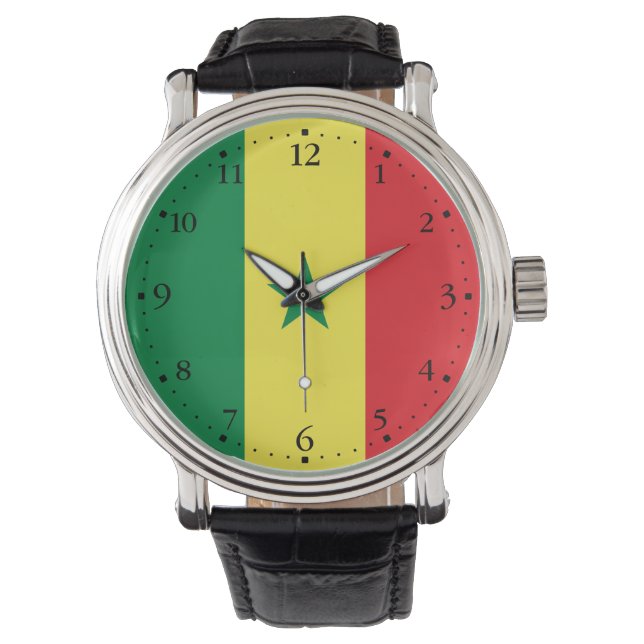 Reloj De Pulsera Bandera de Senegal (Anverso)