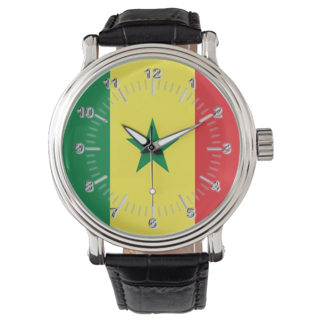 Reloj De Pulsera Bandera de Senegal (Anverso)