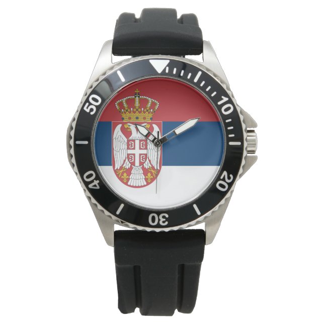 Reloj De Pulsera Bandera de Serbia (Anverso)
