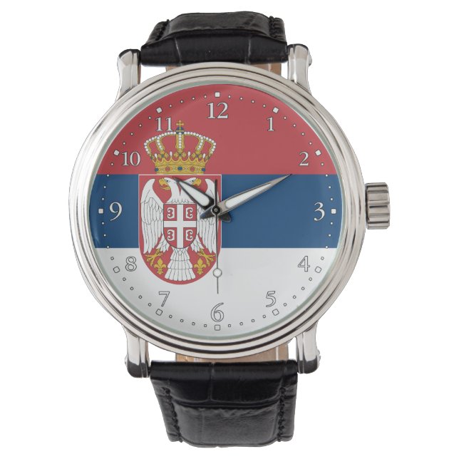 Reloj De Pulsera Bandera de Serbia (Anverso)