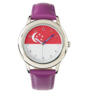 Reloj De Pulsera Bandera de Singapur
