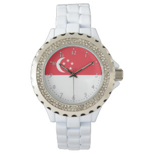 Reloj De Pulsera Bandera de Singapur
