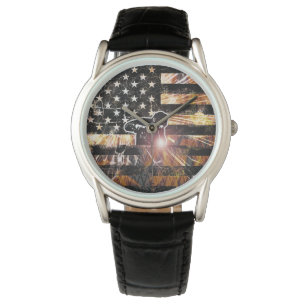 Reloj De Pulsera Bandera de soldadura estalla y llama