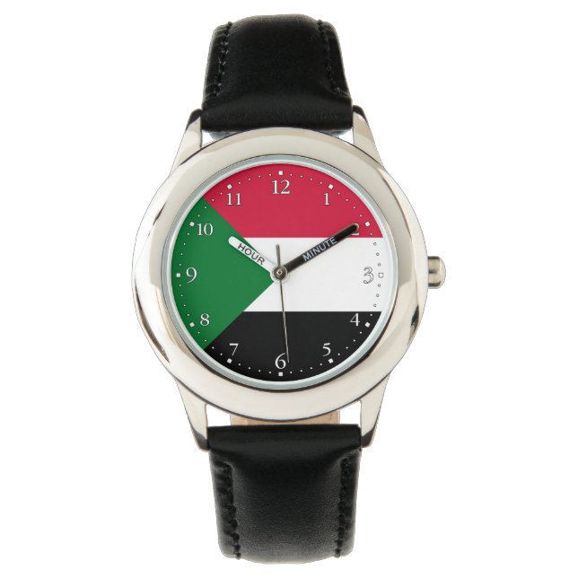 Reloj De Pulsera Bandera de Sudán (Anverso)