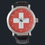 Reloj De Pulsera Bandera de Suiza<br><div class="desc">Bandera patriótica de Suiza</div>