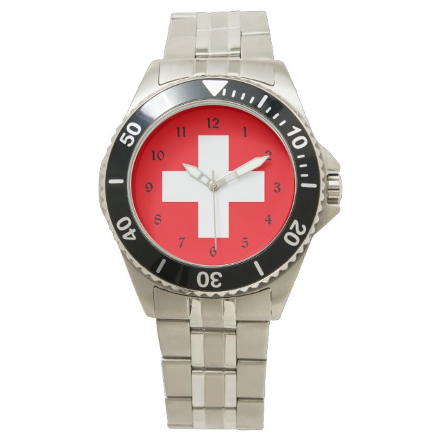 Reloj De Pulsera Bandera de Suiza (Anverso)
