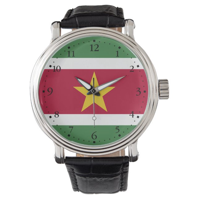 Reloj De Pulsera Bandera de Surinam (Anverso)