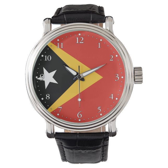 Reloj De Pulsera Bandera de Timor Oriental (Anverso)