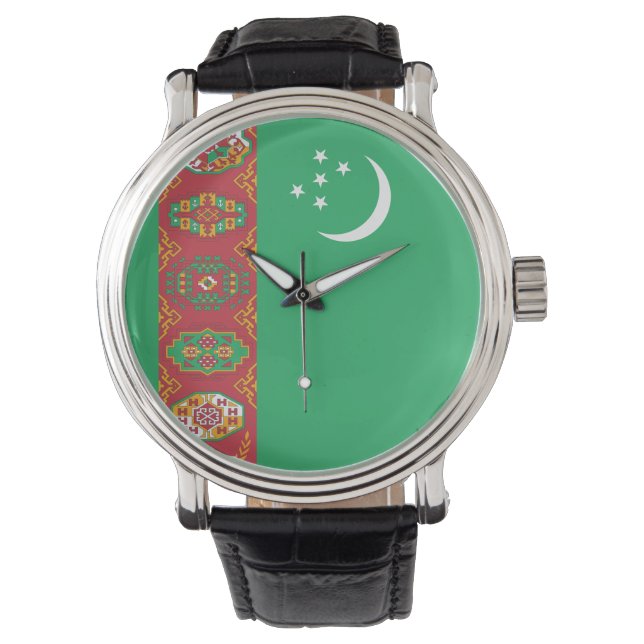 Reloj De Pulsera Bandera de Turkmenistán (Anverso)