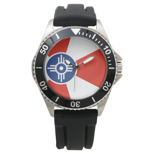 Reloj De Pulsera Bandera de Wichita (Kansas, Estados Unidos) (Anverso)