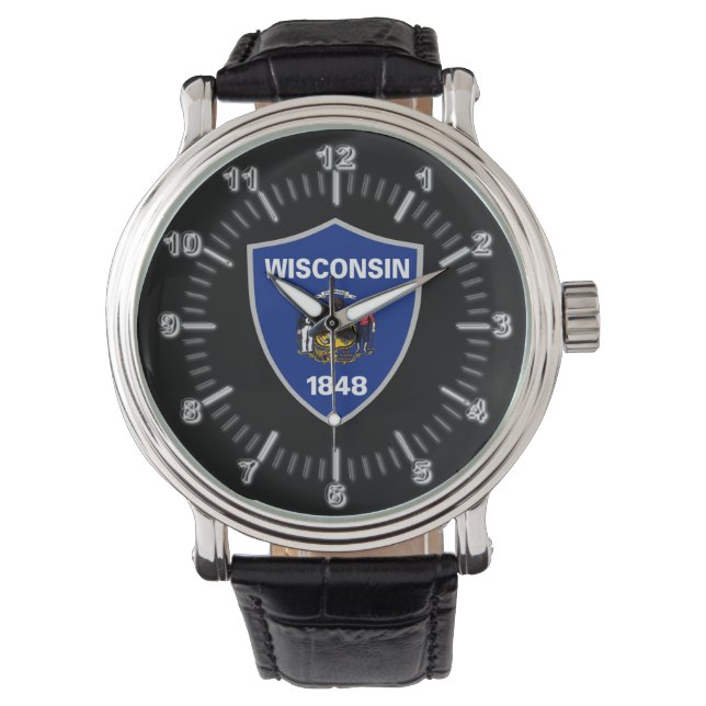 Reloj De Pulsera Bandera de Wisconsin (Anverso)