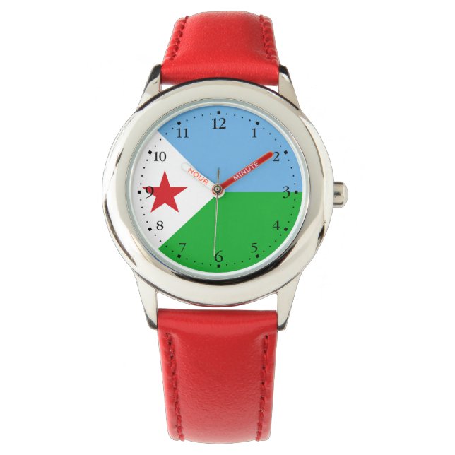 Reloj De Pulsera Bandera de Yibuti (Anverso)
