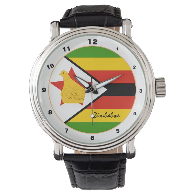 Reloj De Pulsera Bandera de Zimbabue, diseño/moda de Zimbabue (Anverso)