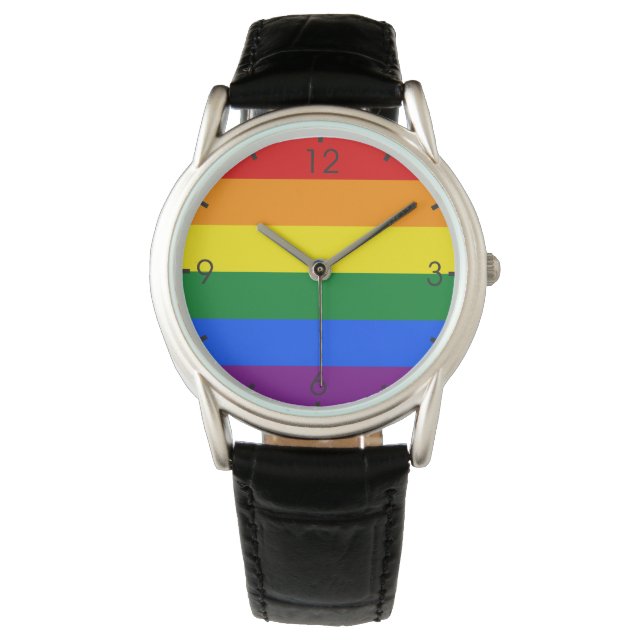Reloj De Pulsera Bandera del arco iris (LGBT) (Anverso)