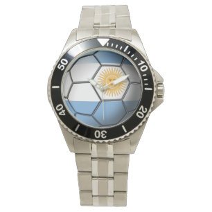 Reloj De Pulsera Bandera del balón de fútbol de la Argentina