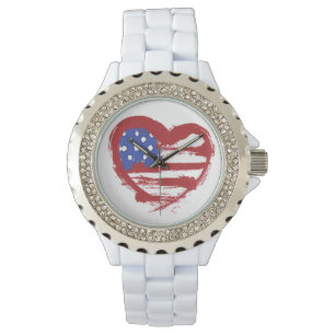 Reloj De Pulsera bandera del corazón