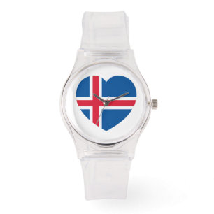 Reloj De Pulsera Bandera del Corazón de Islandia