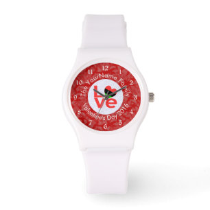 Reloj De Pulsera Bandera del corazón de la diáspora africana LOVE R