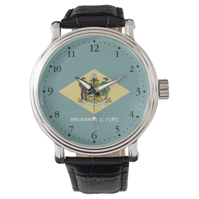 Reloj De Pulsera Bandera del estado de Delaware (Anverso)