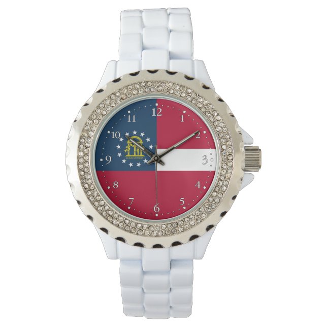 Reloj De Pulsera Bandera del Estado de Georgia (Anverso)