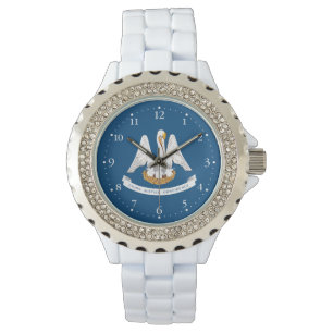 Reloj De Pulsera Bandera del estado de Louisiana