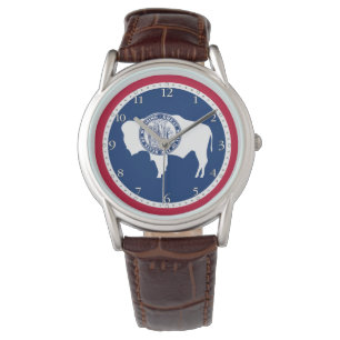 Reloj De Pulsera Bandera del estado de Wyoming