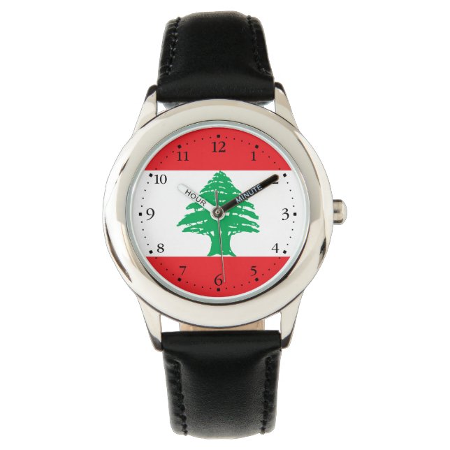 Reloj De Pulsera Bandera del Líbano (Anverso)