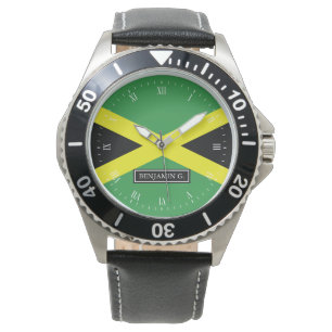 Reloj De Pulsera Bandera del nombre personalizado de Jamaica