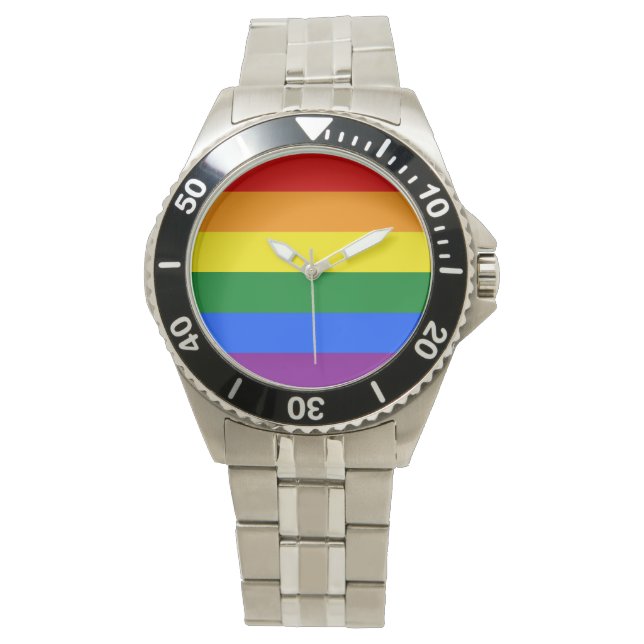 Reloj De Pulsera Bandera del Orgullo Gay Arcoiris LGBT (Anverso)