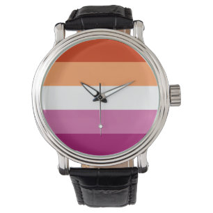 Reloj De Pulsera Bandera del Orgullo Lesbiano LGBTQ