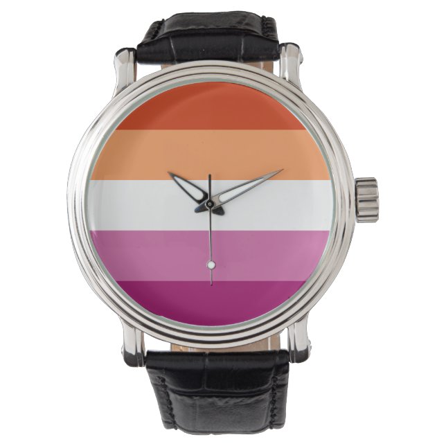 Reloj De Pulsera Bandera del Orgullo Lesbiano LGBTQ (Anverso)