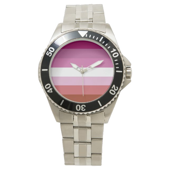 Reloj De Pulsera Bandera del orgullo lésbico (Anverso)