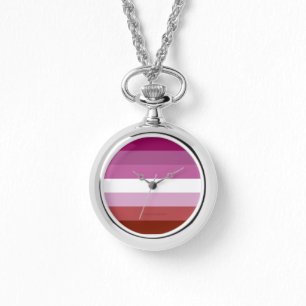 Reloj De Pulsera bandera del orgullo lésbico femenino de SlipperyJo