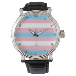 Reloj De Pulsera Bandera del Orgullo Transgénero De Borde Suave Col