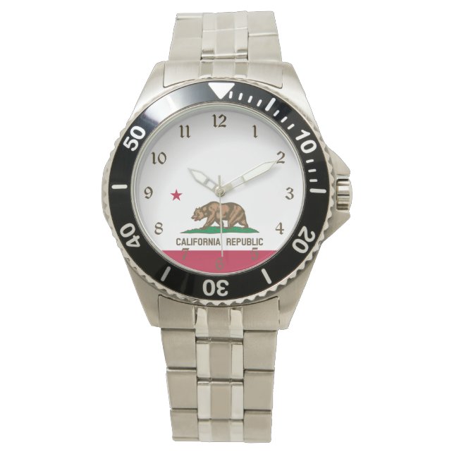 Reloj De Pulsera Bandera del Oso de la República de California: Cal (Anverso)