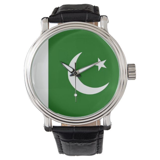 Reloj De Pulsera bandera del país pakistán (Anverso)