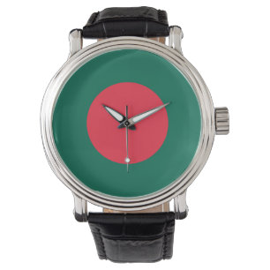Reloj De Pulsera Bandera del país redondeada de Bangladesh símbolo 