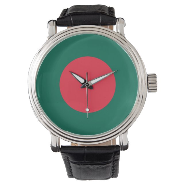 Reloj De Pulsera Bandera del país redondeada de Bangladesh símbolo  (Anverso)