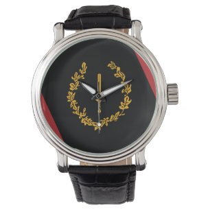 Reloj De Pulsera Bandera del patrimonio estadounidense negro