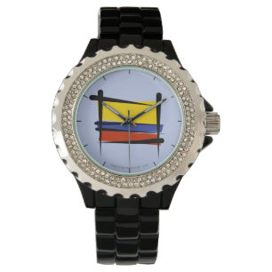 Reloj De Pulsera Bandera del pincel de Colombia