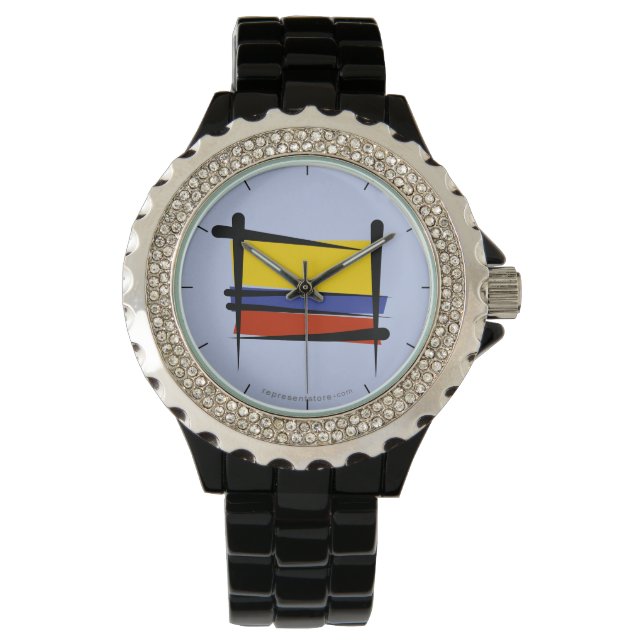 Reloj De Pulsera Bandera del pincel de Colombia (Anverso)