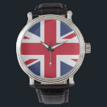 Reloj De Pulsera Bandera del Reino Unido<br><div class="desc">La bandera nacional del Reino Unido es la bandera de la Unión, también conocida como la bandera de la Unión. La bandera está formada por la cruz roja de San Jorge (santo patrón de Inglaterra), con un borde de blanco, superpuesta a la Cruz de San Patricio (santo patrono de Irlanda),...</div>
