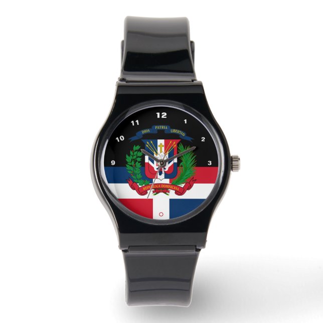 Reloj De Pulsera Bandera dominicana, Emblem, República Dominicana (Anverso)