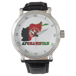 Reloj De Pulsera Bandera en el mapa de Afganistán
