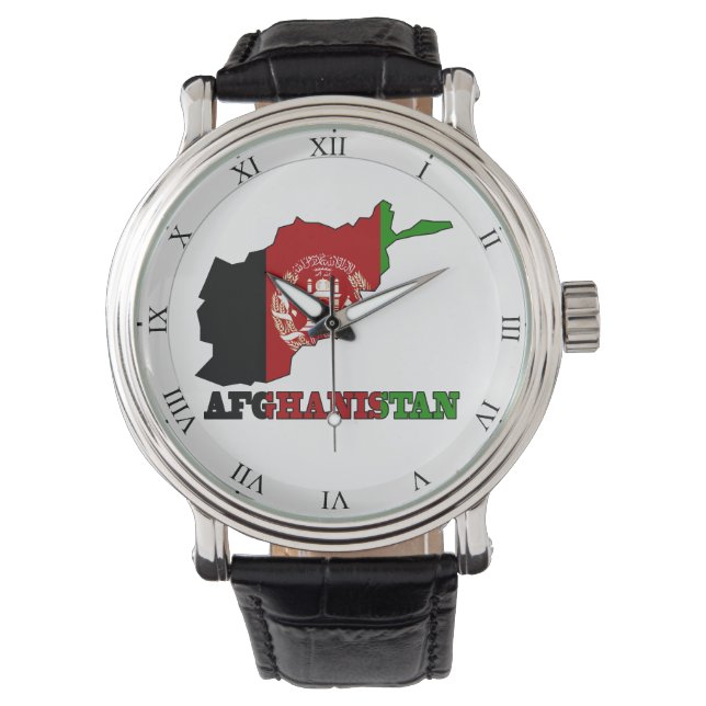 Reloj De Pulsera Bandera en el mapa de Afganistán (Anverso)